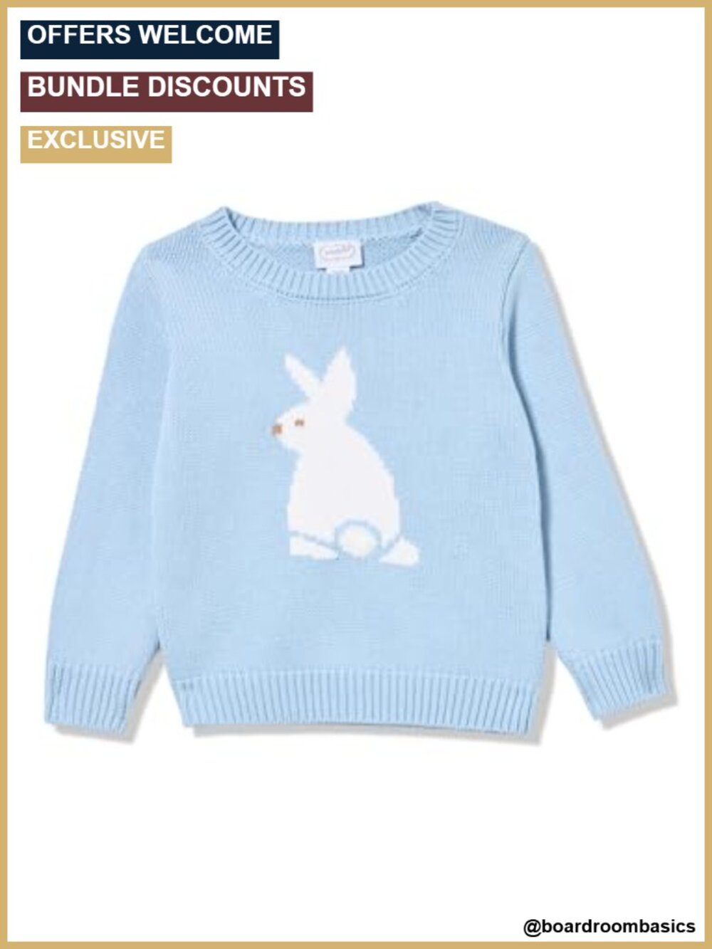Toddler Boy 100% Cotton Crew Neck Easter Bunny Sweater